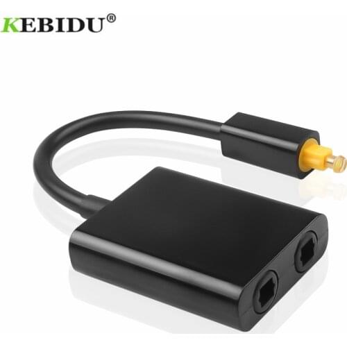 KEBIDU Digital SPDIF Optical Audio Splitter 1 input 2 Output SPDIF Optical Fiber Cable 2 Way Toslink Splitter Adapter for CD DV