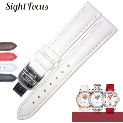 Floral Embossed Watch Bands for Tissot Strap T055 T099 16mm Womens Watch Belts Fashion Watch Bracelets Mujer Montre for Tissot