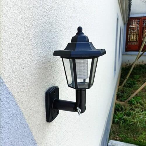 Retro LED Solar Wall Lamp Outdoor Hex Garden Sensor Light Garden Courtyard Decor Landscape Light for Street Yard Patio Pathway
