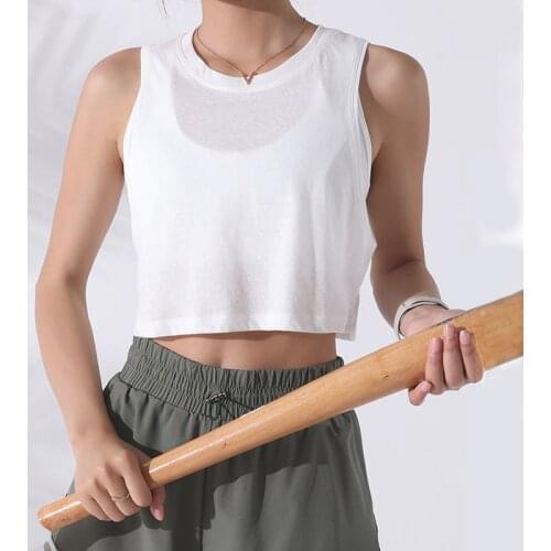Yoga Shirts For Women Loose Sports Tee Crop Tank Top Female Gym Running Mesh Shirt Solid Quick Dry Cotton Blouse Fitness T-Shirt