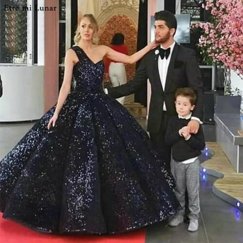 Dubai 2020 Luxury One Shoulder Wedding Dresses vestido fotos reais Sequined High-end Bridal Gown princess wedding dress WD30620