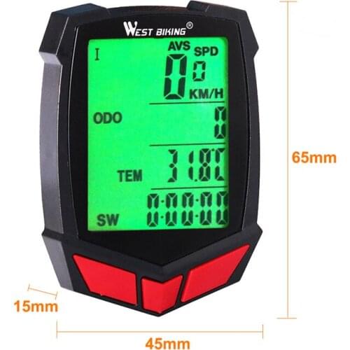 WEST BIKING Bicycle Computer Wireless 20 Functions Speedometer Odometer Cycling Computer Wired/Wireless+ Stopwatch Bike Computer