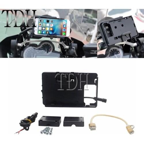 Motocycle USB Charger Mobile Phone Holder Stand Bracket GPS Navigation Mount For BMW 700/800 GS R1200GS Honda CRF1000L