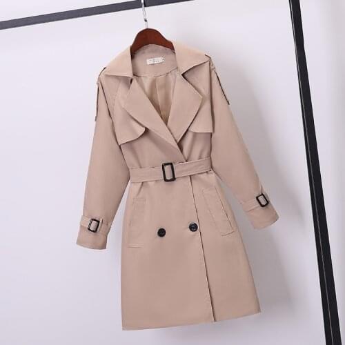 2021 Womens Clothes Spring And Autumn Long Trench Coat Fashion Casual Loose New Korean Version Of The Small Man Large Size