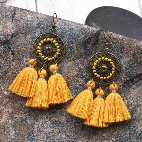 New Retro Long Bohemian Tassel Tassels Vintage Dangling Earrings Women Fashion Accessories Trends 2021 Style Boho Decor