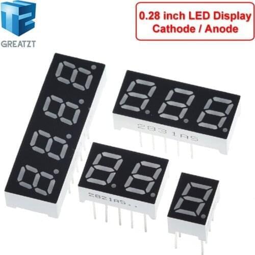 0.28 Inch Digital Tube LED Display 1Bit 2Bit 3Bit 4Bit Display Common Anode / Cathode 0.28" 7 Segment Led Display Board