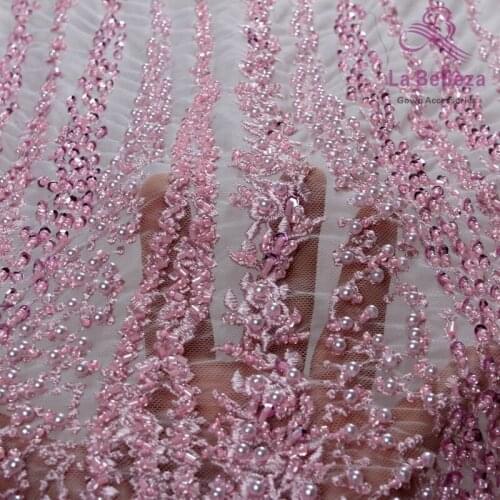 1yard New fashion style gold/beige/gray/wind/green/dark pink heavy beads on netting embroidery wedding dress lace fabric 120cm