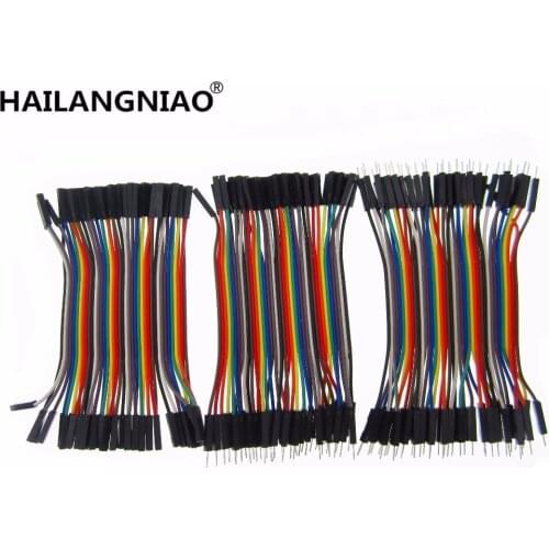 120pcs Dupont Breadboard Pack PCB Jumpers 10CM 2.54MM Wire Male To Male \ Male To Female /Female To Female Jumper Cable 10cm DIY
