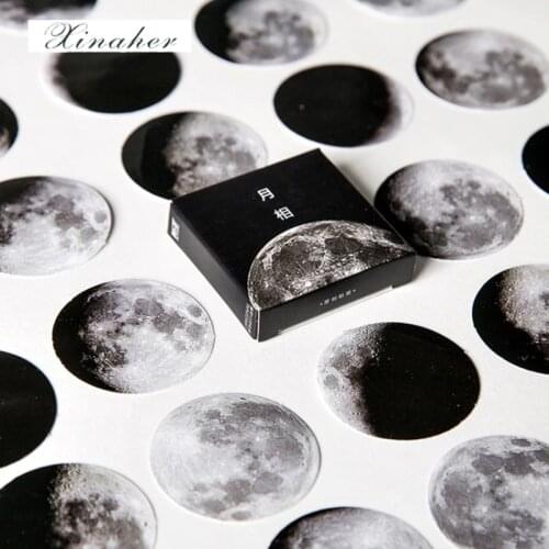45 Pcs/box natural colour Moon Planet paper sticker decoration stickers DIY for craft diary scrapbooking planner label sticker