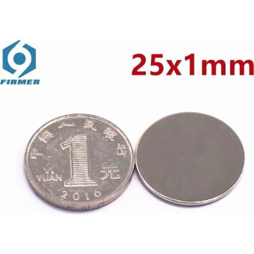 5-200PCS/LOT Neodymium magnet 25*1 disc Rare earth permanent magnet 25x1 N42 strong mm NdFeB magnet 25 x 1 for speaker