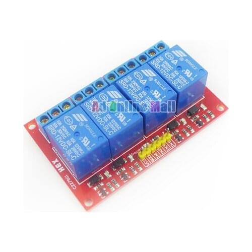 5PCS/LOT 4 Channel 12V Relay Module For PIC ARM AVR DSP Single Chip Microcomputer for arduino Household Appliance Control