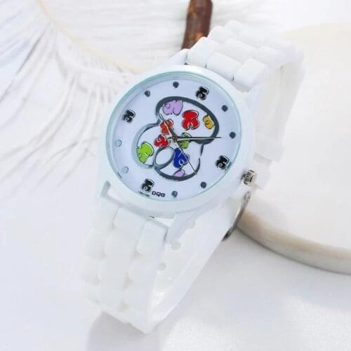 Reloj Mujer Fashion Brand Women Quartz Watch Ladies Luxury White Dial Silicone Dress Wristwatch Clock Bear Gift Kobiet Zegarka