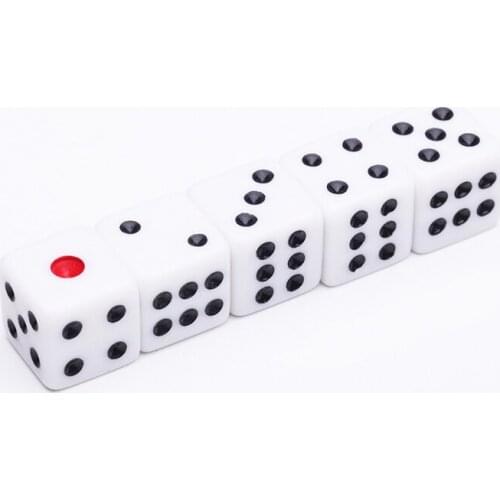 Pure White Resin Dice16mm Blank Face Printed Engraved Logo on 6 Sides of the Entertainment Game Dice