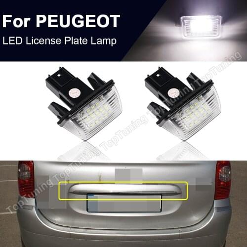 For Peugeot 206 207 306 307 308 406 407 For Citroen C3 C4 C5 Berlingo Saxo Xsara Car LED Number License Plate Light Lamp 2PCS