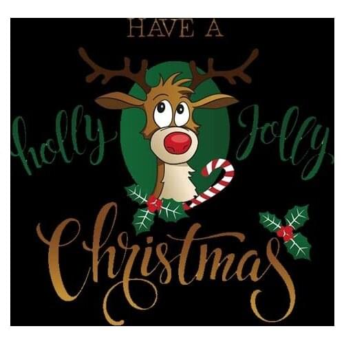 Fshion Christmas animal elk Heat Transfer Patches Clothes For Kids Ironing On Stickers Easy Use Washable Appliqued Patch