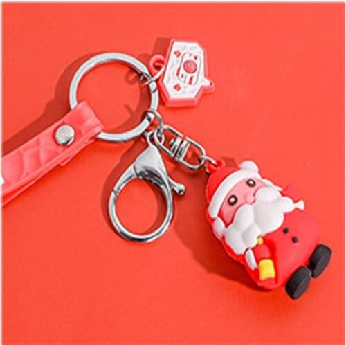 Hot Selling Creative Christmas Decoration Keychain Car Key Chains Accessories Pendant Cute Couple Jewelry Metal Key Ring 2021