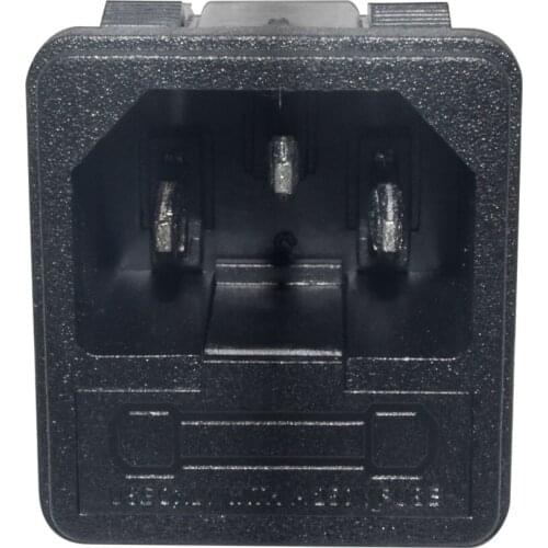 IEC320 3 PIN AC Power 250V 10A Clamp Type 3P C14 Inlet Power Plug Socket Fuse Holder Socket Male Connector