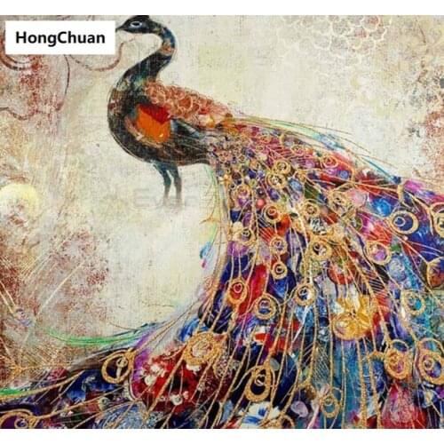 Peacock cartoon mural 5D DIY round/square diamond painting embroidery mosaic cross stitch home decoration new year gift