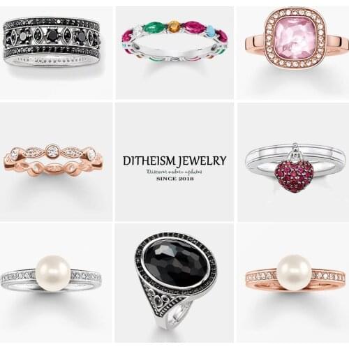 Colorful Stones Wedding Bands Rings, 2018 New 925 Sterling Silver Fashion Jewelry Trendy Party Gift For Women Girls