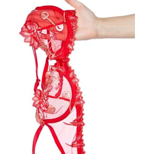 Ultra Thin Embroidery Plus Size Bras Women Underwear Sets Female Transparent Lace Bra And Panties Set Red Sexy Lingerie C D Cup