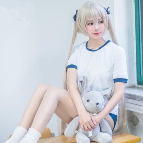 Anime Yosuganosora Kasugano Sora Cosplay Costume Japanese High School Student Sportwear Gym Clothes Harajuku Girls Sex suits