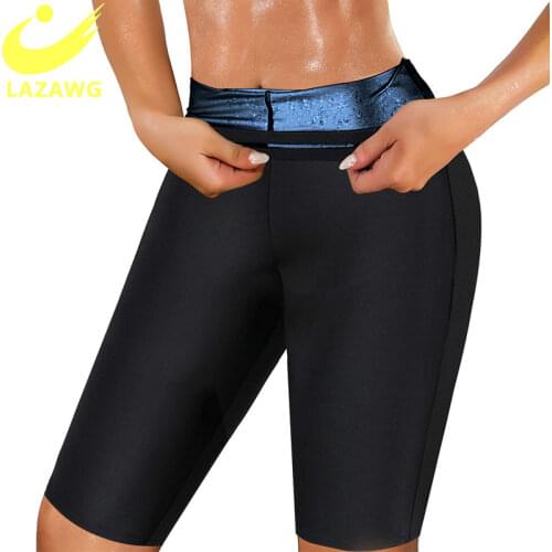 LAZAWG Gym Leggings Sauna Shapers Pants Hot Sweat Slimming Women Fitness Workout Short Shapewear Workout Waist Trainer Trousers