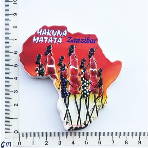 Zanzibar Tanzania)Fridge Magnet Creative Travel Commemorate Crafts 9D Ornaments Magnetism Resin Material Refrigerator Stickers