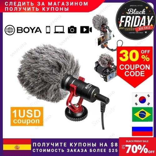 Microphone BOYA BY-MM1 MM1 Cardioid Shotgun Audio Recording Mic for Laptop Studio Recording Vocals Voice Tik Tok VS Rode