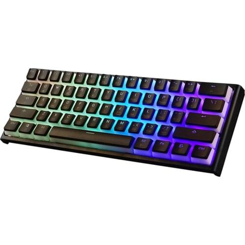 MK25 61 Keys Wired Portable Mechanical Gaming Keyboard 60% RGB Backlit Keyboard With Doubleshot Pudding Keycaps - Black