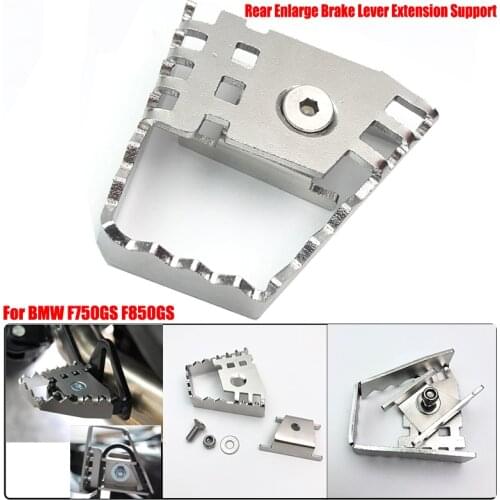 Motorcycle Silver Rear Foot Brake Lever Peda Peg Pad Extension Enlarge Extender For BMW F750GS F850GS F750 GS F850 GS 2018 2019