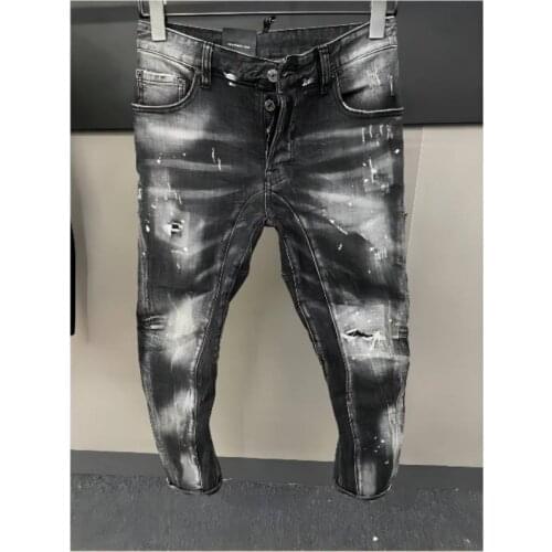 Men Jeans Pencil Pants Motorcycle Party Casual Trousers Street Clothing 2021 Denim Man Clothin T155
