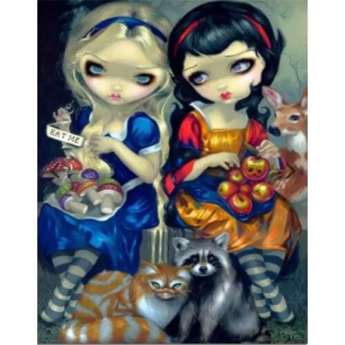 DIY 5D Mosaic Resin Big Eyes Girl Full Drill Round Diamond Painting Kit Rhinestone Drawing for Room Decor Driopshipping