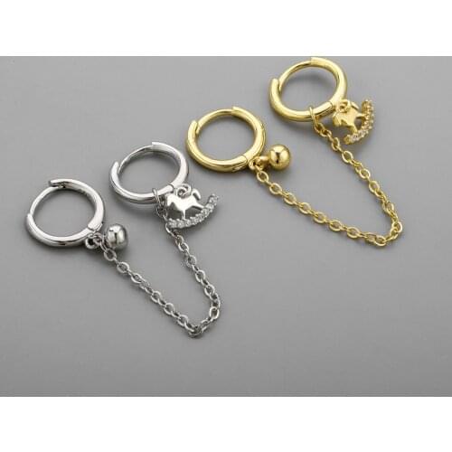 New Fashion Golden Chain Tassel Drop Earrings For Women Crystal Round Bell Horse Pendant Huggie Elegant Dangle Earring Jewelry