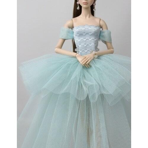 The original dress up case for Barbie clothe doll wedding dress clothing dress girl birthday gift toy princess skirt accessories