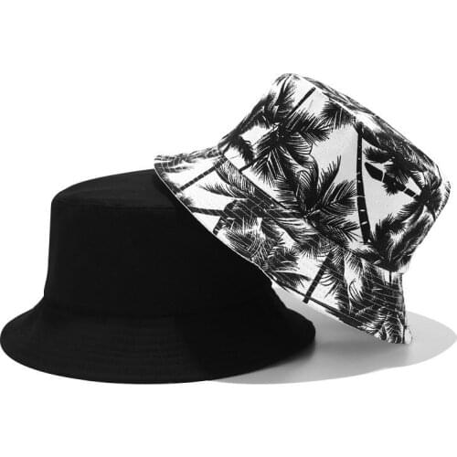 Summer Panama Sun Hat Double Sided Print Cotton Men Bucket Hat Outdoor Casual Male Fisherman Cap