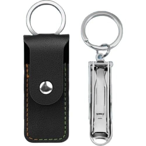 Portable Nail Clippers Trimmer Stainless Steel Toenail Tools Manicure Thick Hard Cutter Scissors with Nail File PU Leather