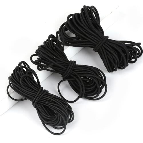2Meter 1/1.5/2/2.5/3/4/5mm Strong Elastic Bungee Rope Black White Shock Cord Stretch String For Repair Outdoors