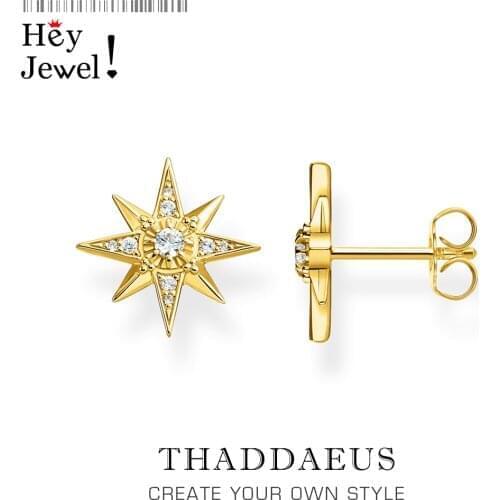 Magic Star Spell Studs Earrings,Europe Yellow Gold Color Handcrafte Jewelry For Women,2020 Shine Gift 925 Sterling Silver