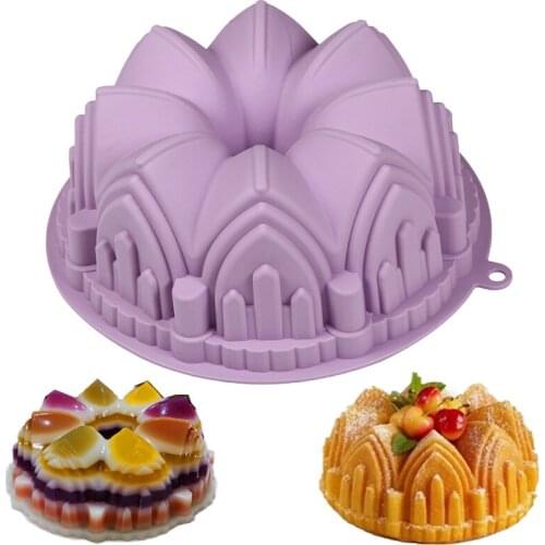 Silicone Baking Cake Mold Flower Crown Shape Cake Bakeware Baking Tool 3D Bread Pastry Mould Baking Pan Birthday Wedding Party