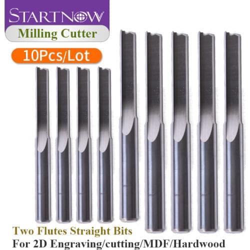 Startnow 1PCS Two Flutes Straight Bits 3.175 4 6 Milling Cutters Wood MDF Plywood Metal Tungsten Carbide End Mills Engraving Bit