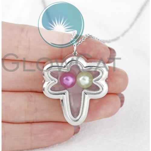 Dragonfly Floating Locket Pendant Glass Charms Magnetic Living Memory Photo Beads Necklaces Jewelry