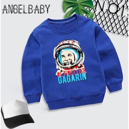 Boys Girls Sweatshirt Kids CCCP USSR Gagarin Hoodies The Soviet Union Russia Space Children Autumn Tops Baby Clothes,KYT2437