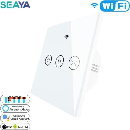 SEAYA WiFi Tuya Smart Curtain Blind Switch for Electric Motorized Curtain Roller Shutter Works with Alexa Echo Google Home Smart