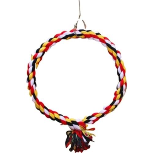 Bird Perch Toy Round Cotton Rope Chewing Bar Parrot Swing Climbing Standing Toys with Bird Supplies