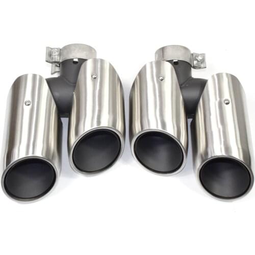 1 Pair stainless steel exhaust tip silver black mufflers for Porsche Macan in 2014-2018 mufflers tail tailpipe car exhaust