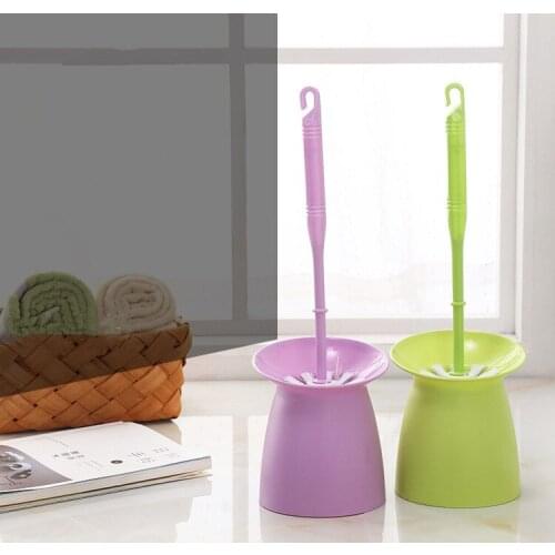 1PC ABS Plastic Toilet Brush Bathroom Cleaning Tool Holder With Base Toilet Brush Home Cleaner OK 0186