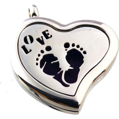 Heart Perfume Locket Aromatherapy Essential Oils Stainless Steel Diffuser Locket Pendant 10pcs(Free Pads)