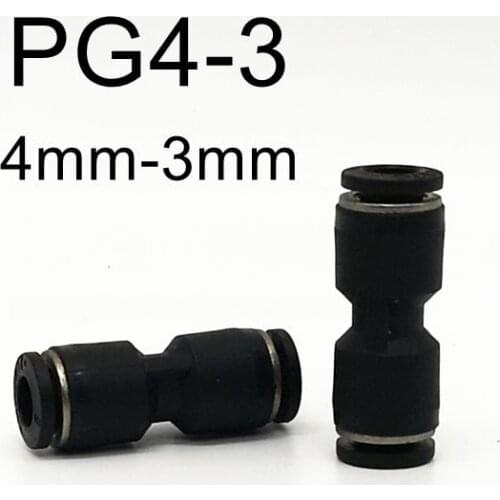 10PCS Pneumatic Air Fitting Change Diameter Connector 4mm to 3mm Union Straight Connector PG4-3