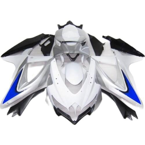100% Fit Fairing kit for SUZUKI GSXR 600 750 2008 2009 2010 White Silver Black Injection Fairings GSXR600 GSXR750 08 09 10 PL405
