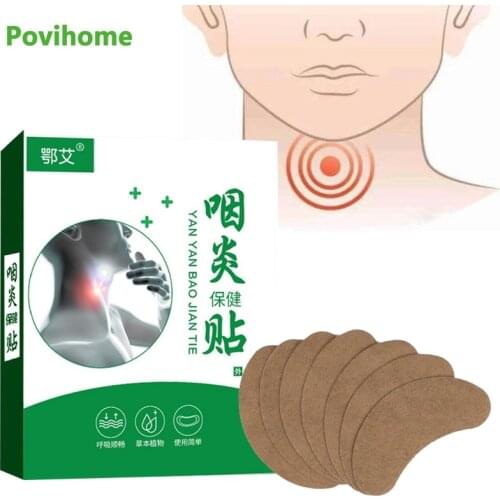 12pcs Sore Throat Plaster Treatment Pain Relief Throat Discomfort Patch Medical Plaster Oral Ulcer Pharyngitis Halitosis Patches